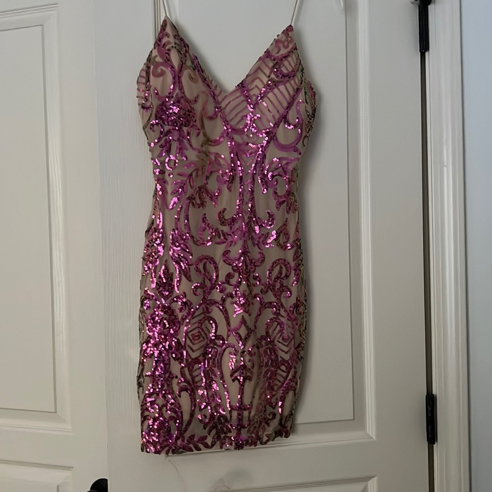 Pink Sparkly Homecoming Dress